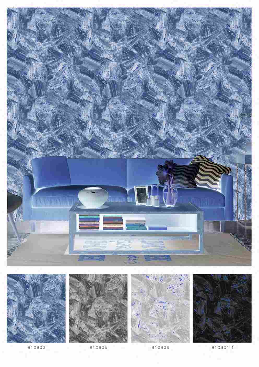 Jenica 2 Pattern : Blue Flower, Gray Service Premium 3d Wallpaper in Hyderabad for walls vision reflection Interiorage