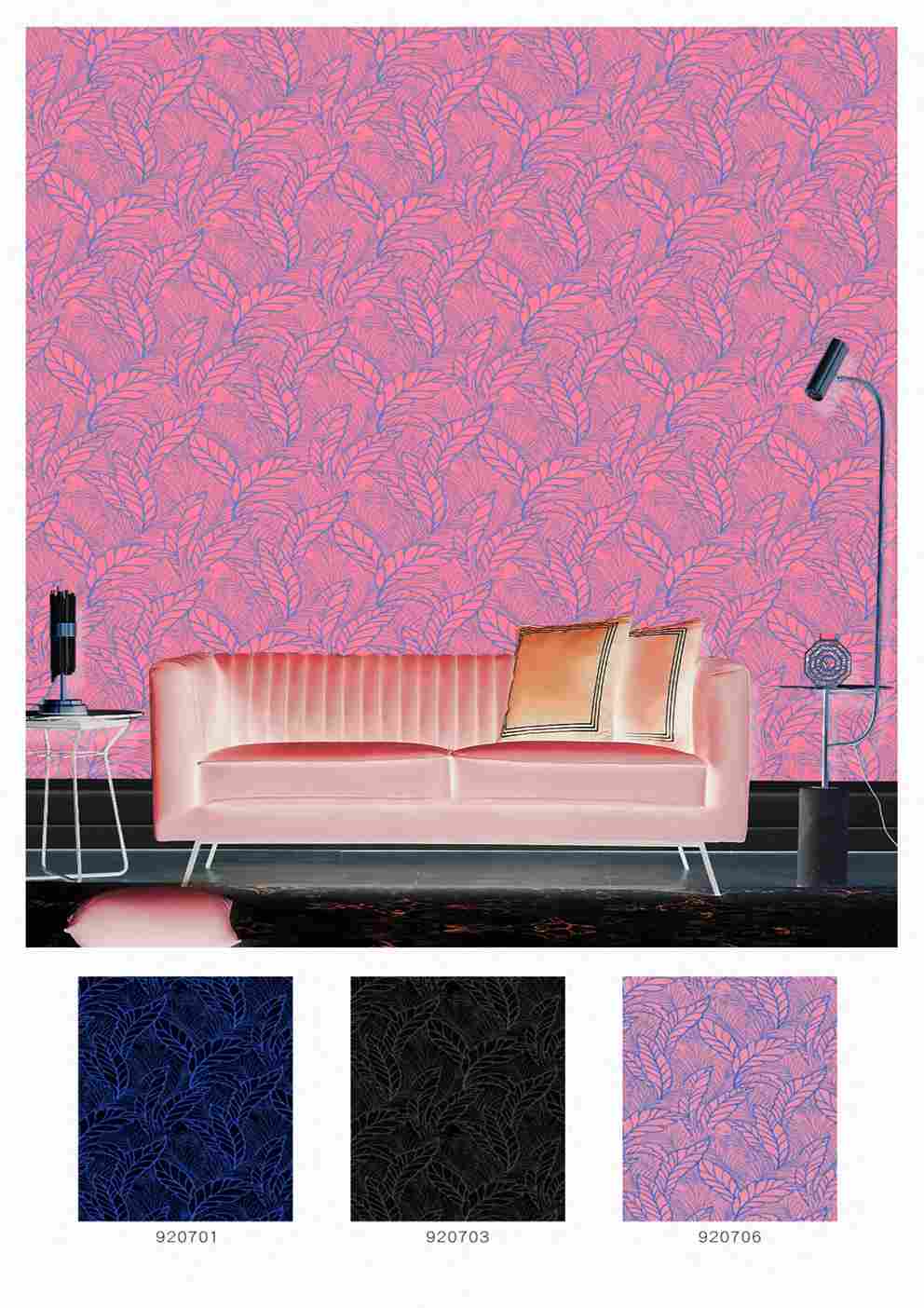 Jenica 2 Pattern : Pink Flower, Black, Blue Flower Service Premium 3d Wallpaper in Hyderabad for walls vision reflection Interiorage