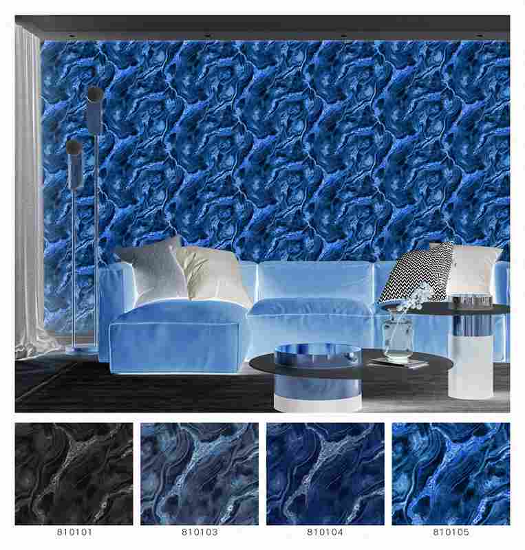 Jenica 2 Pattern : Blue Tree and white Flower, Black, Blue Flower Service Premium 3d Wallpaper in Hyderabad for walls vision reflection Interiorage