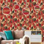 Scotts Dale Pattern : ID210608 Multi color red yellow black Premium 3d Wallpaper in Hyderabad for walls vision reflection Interior