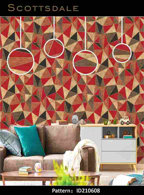 Scotts Dale Pattern : ID210608 Multi color red yellow black Premium 3d Wallpaper in Hyderabad for walls vision reflection Interior