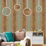 Scotts Dale Pattern : Q181605 Biscuit color feather Dimension Design Premium 3d Wallpaper in Hyderabad for walls vision reflection Interiorage