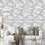 Scotts Dale Pattern : 860106 White Gray Tiles Design Premium 3d Wallpaper in Hyderabad for walls vision reflection Interiorage