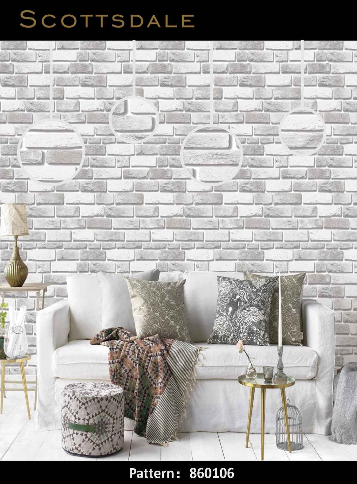 Scotts Dale Pattern : 860106 White Gray Tiles Design Premium 3d Wallpaper in Hyderabad for walls vision reflection Interiorage